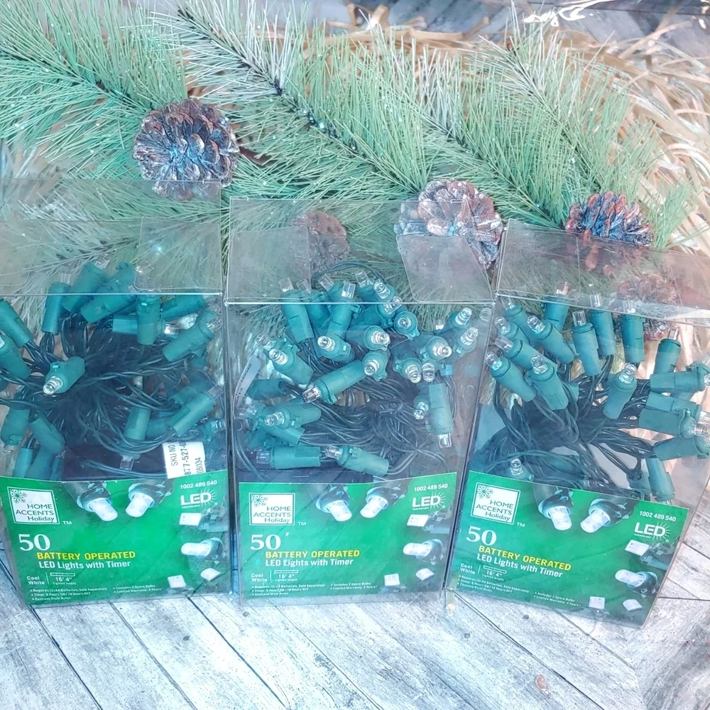 4 Packages of 50 Battery Operated LED Lights With Timer...